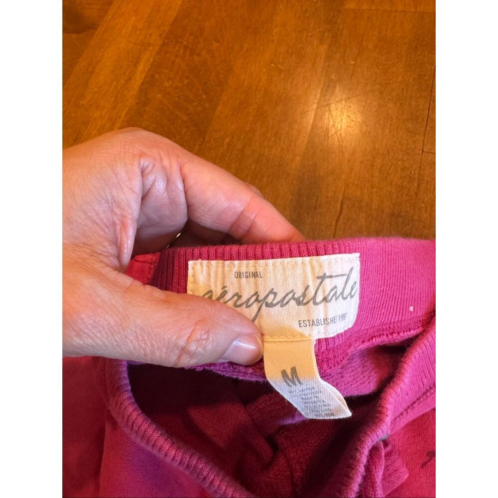 Y2K Aeropostale Pink 87 Logo Sweat Shorts Women’s Medium Low Rise Lounge - Picture 3 of 4